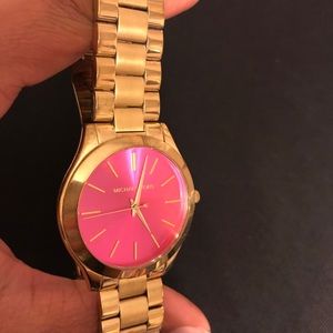 Michael Kors Watch Gold with Pink Face